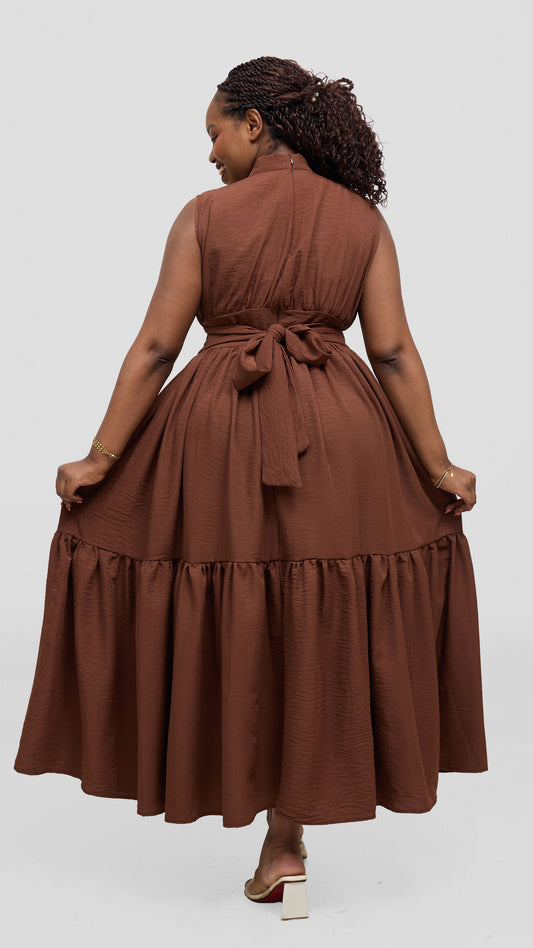 Zambarau Apparel Malaika Dress- Brown