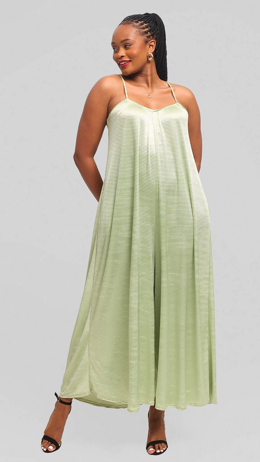 Raha Pleated Jumpsuit - Green