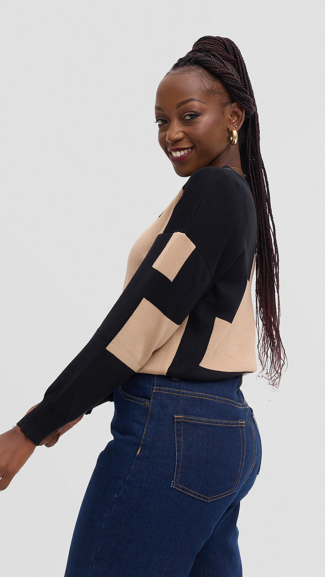 Crewneck sweaters- Beige and Black