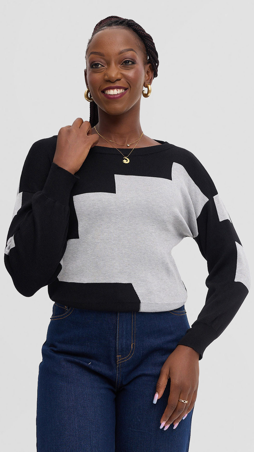 Crewneck sweaters- Black and Gray