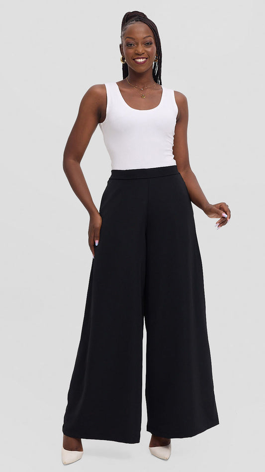 Mwanzo wide-leg palazzo pants- Black