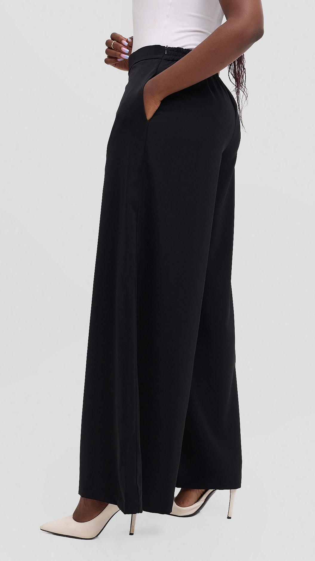 Mwanzo wide-leg palazzo pants- Black