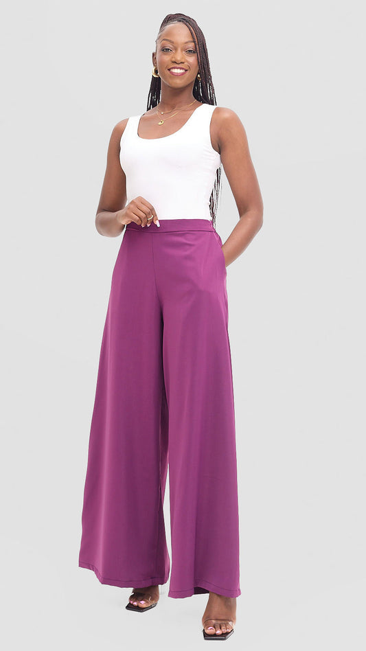 Mwanzo wide-leg palazzo pants- Purple