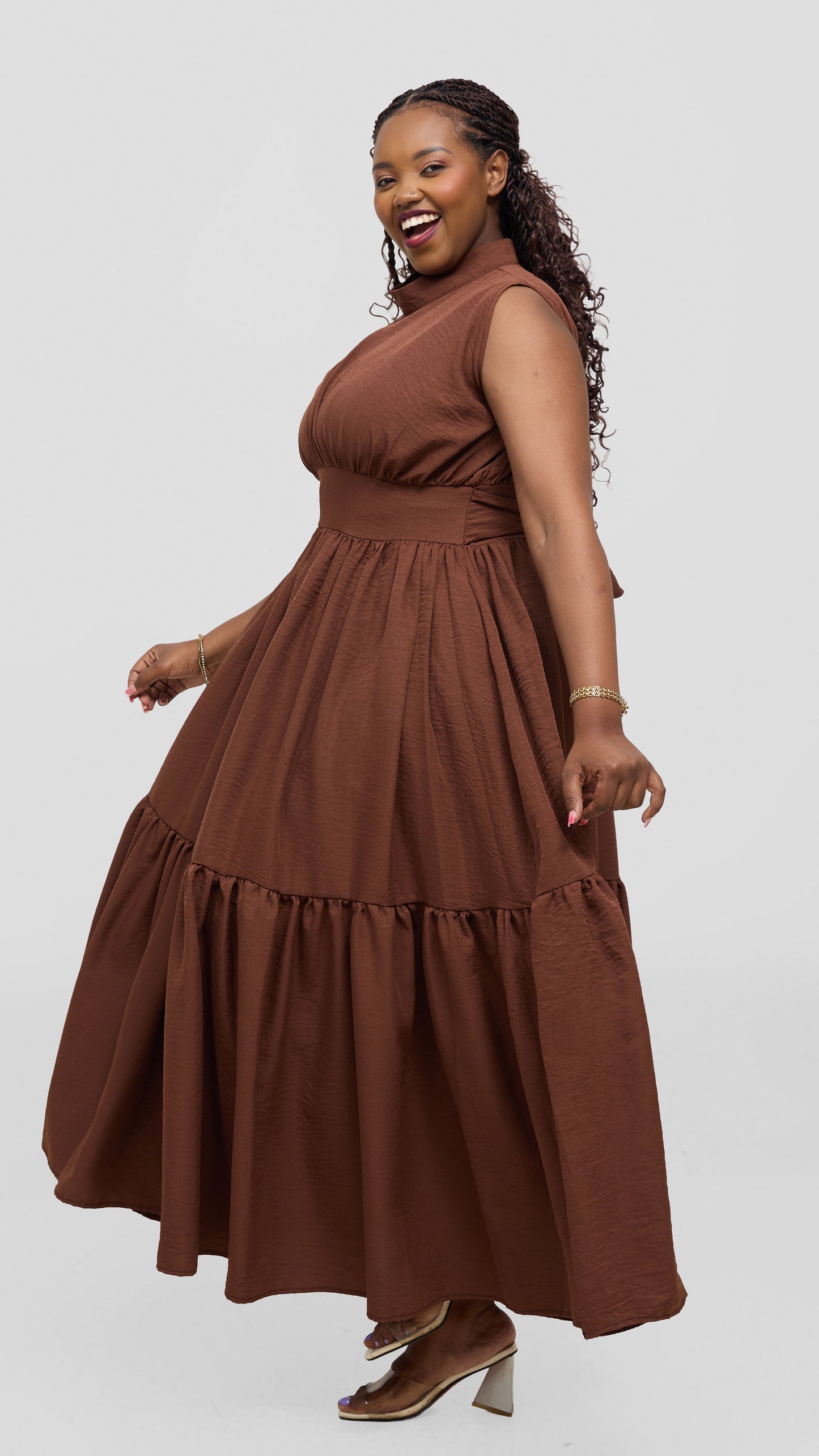 Zambarau Apparel Malaika Dress- Brown