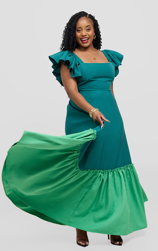 Zambarau Tow-toned Maxis- Dark Green