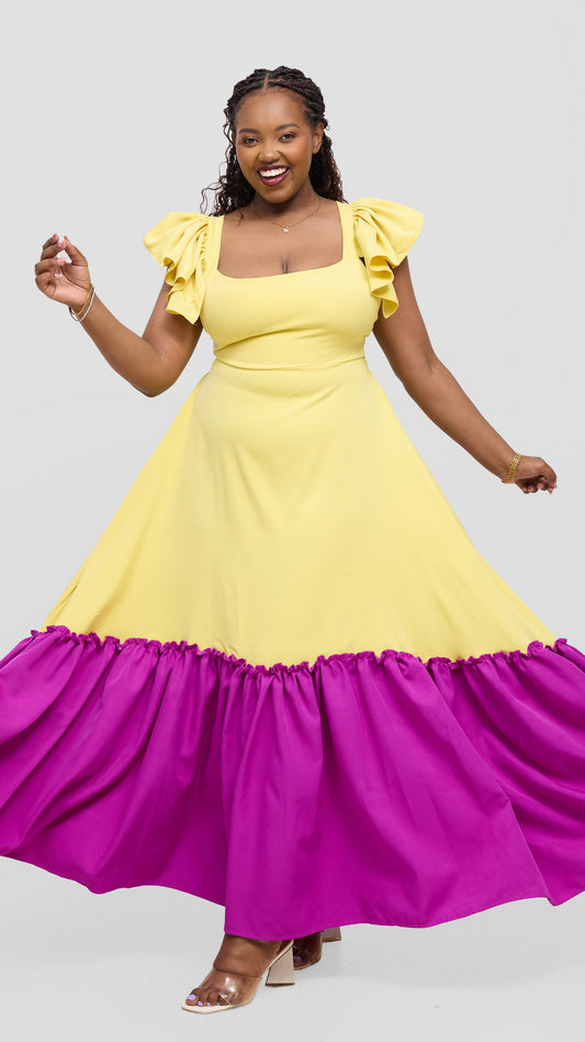 Zambarau Two-toned Maxis- Yellow and purple