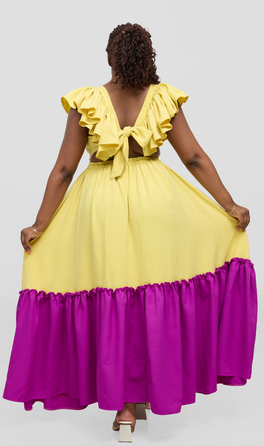 Zambarau Two-toned Maxis- Yellow and purple