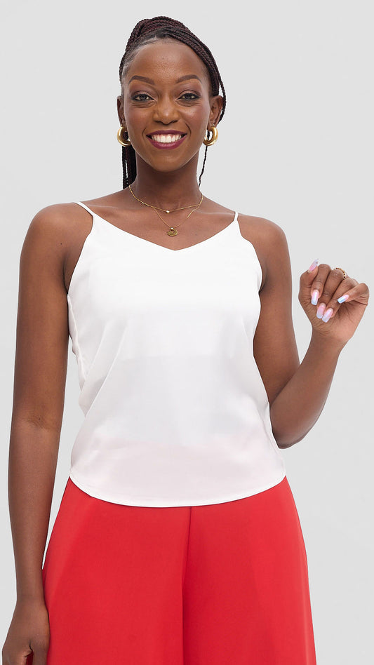 White satin camisole