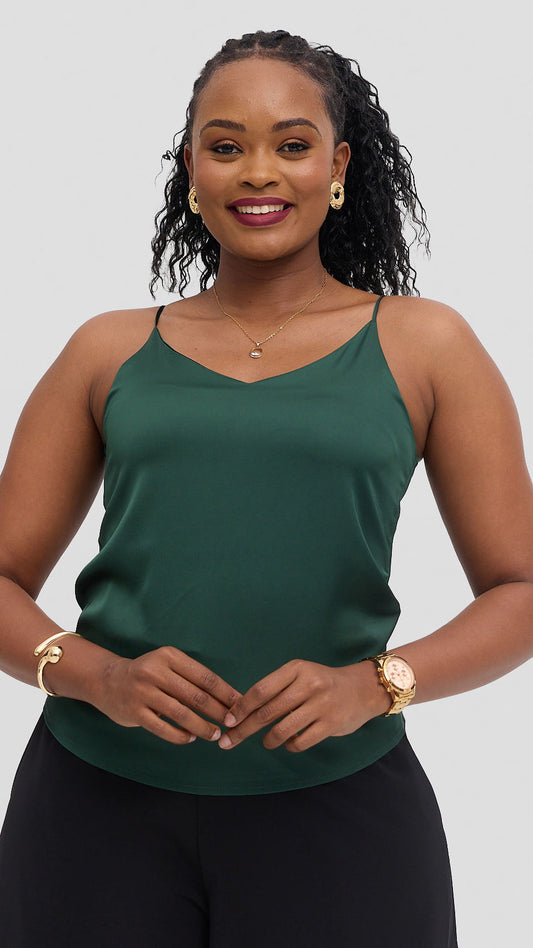 Jungle Green Satin camisoles