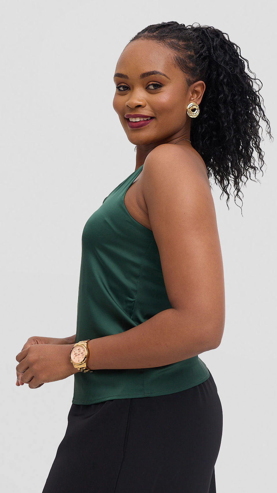 Jungle Green Satin camisoles