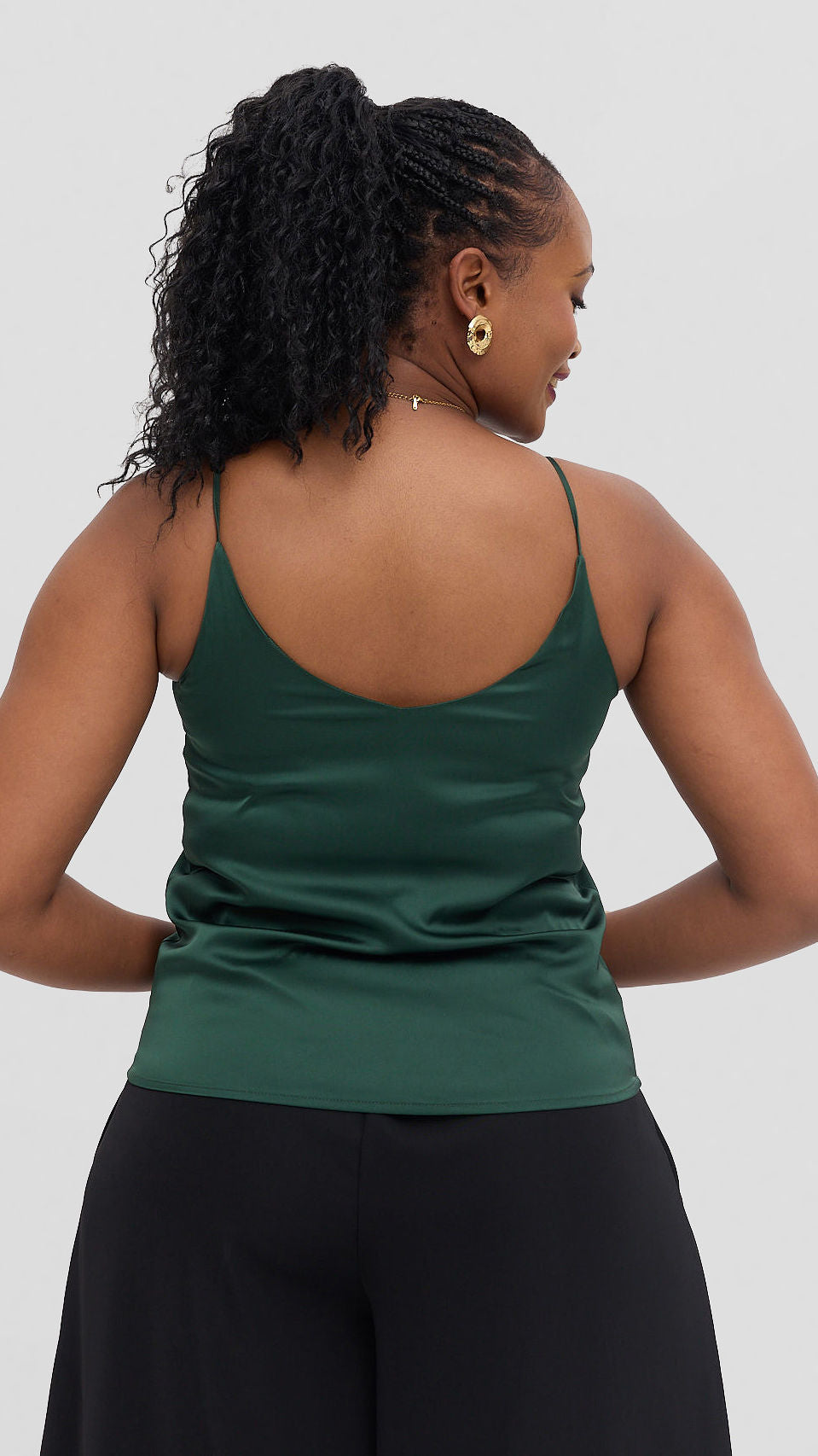 Jungle Green Satin camisoles