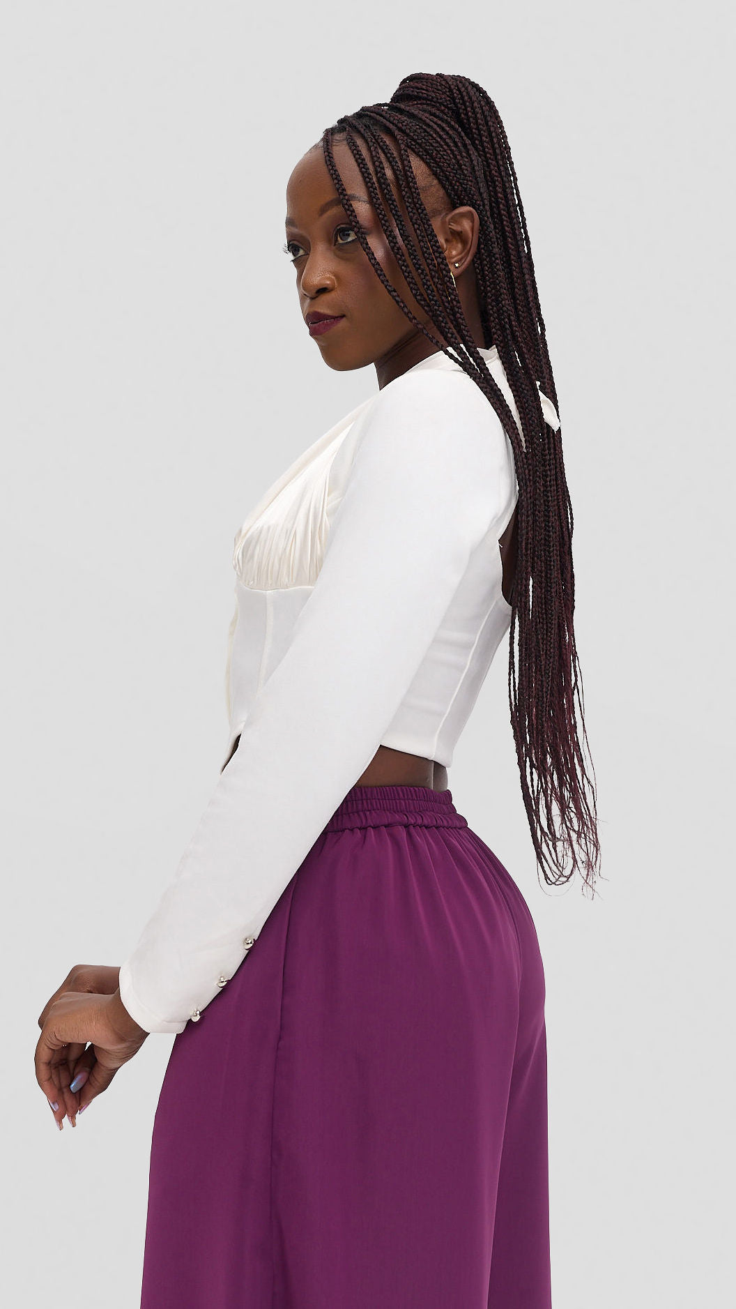 White fancy crop top