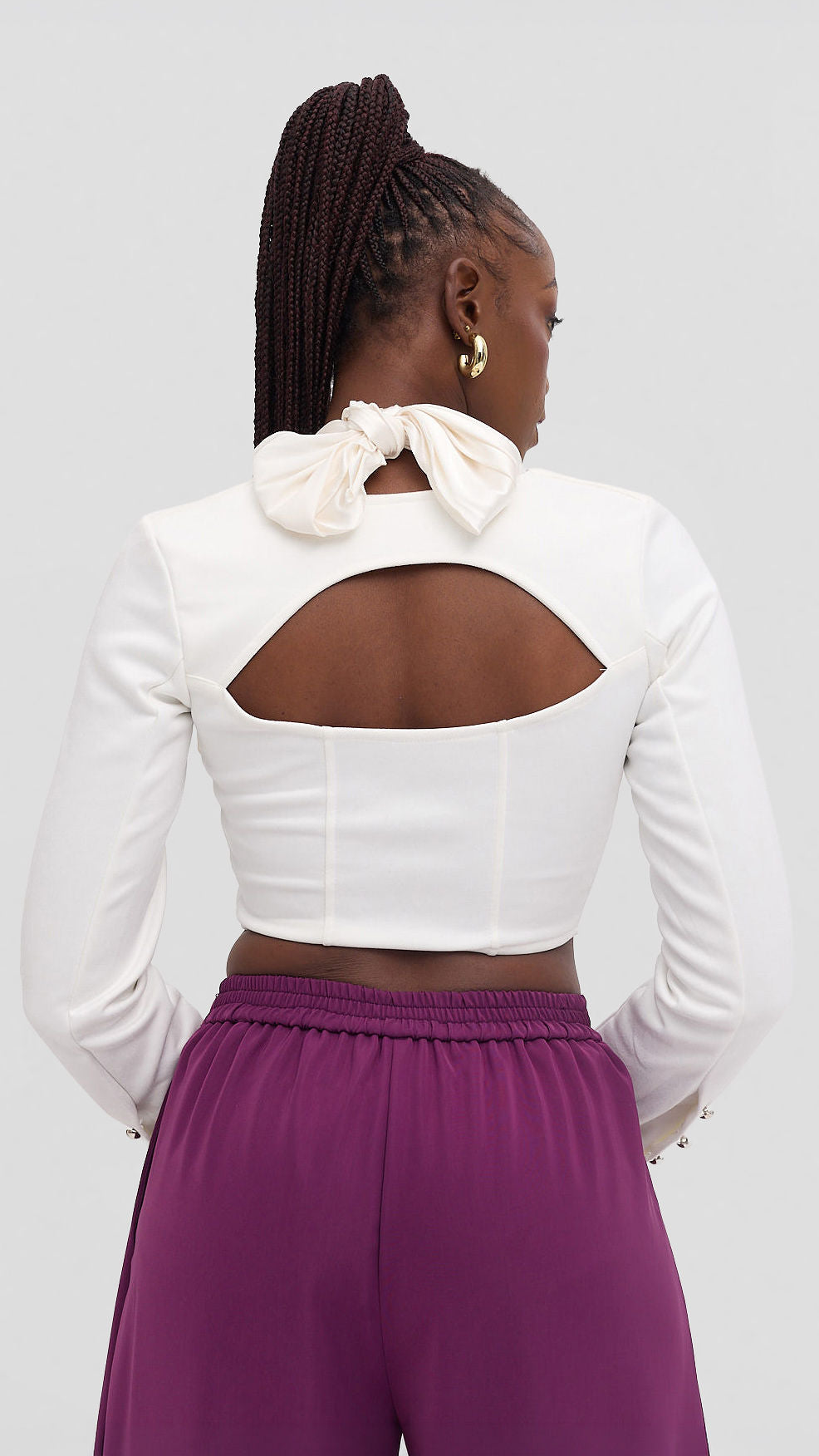 White fancy crop top