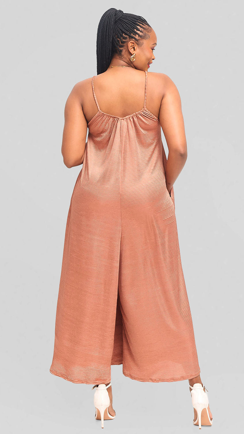 Raha Pleated Jumpsuit - Coffee Brown