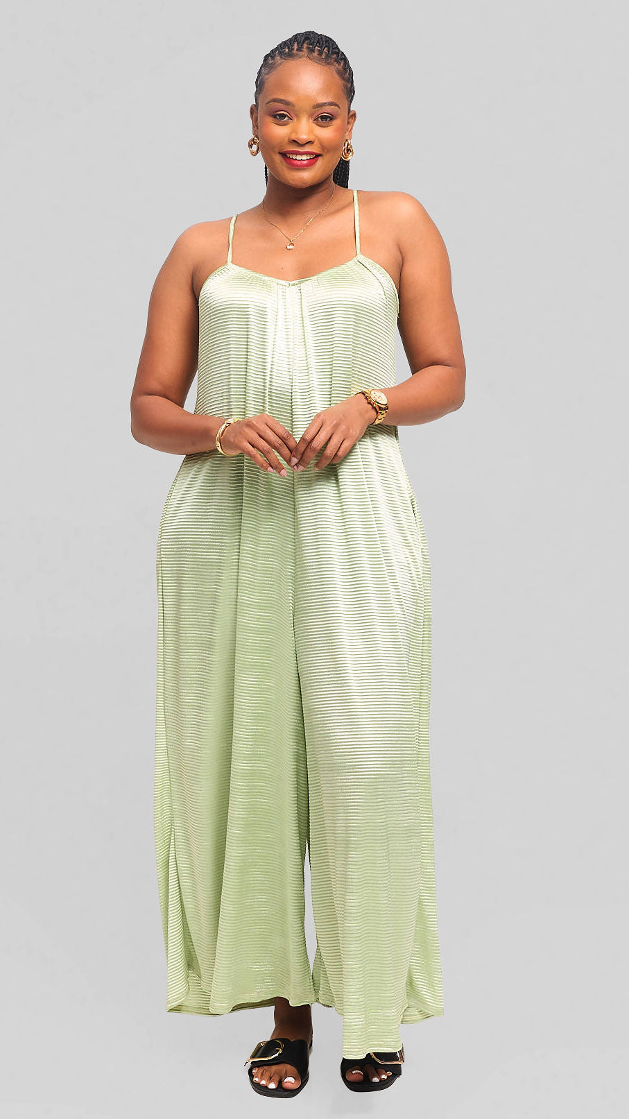Raha Pleated Jumpsuit - Green