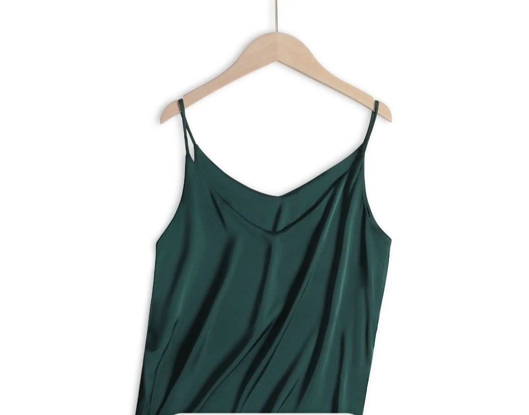 Jungle Green Satin camisoles