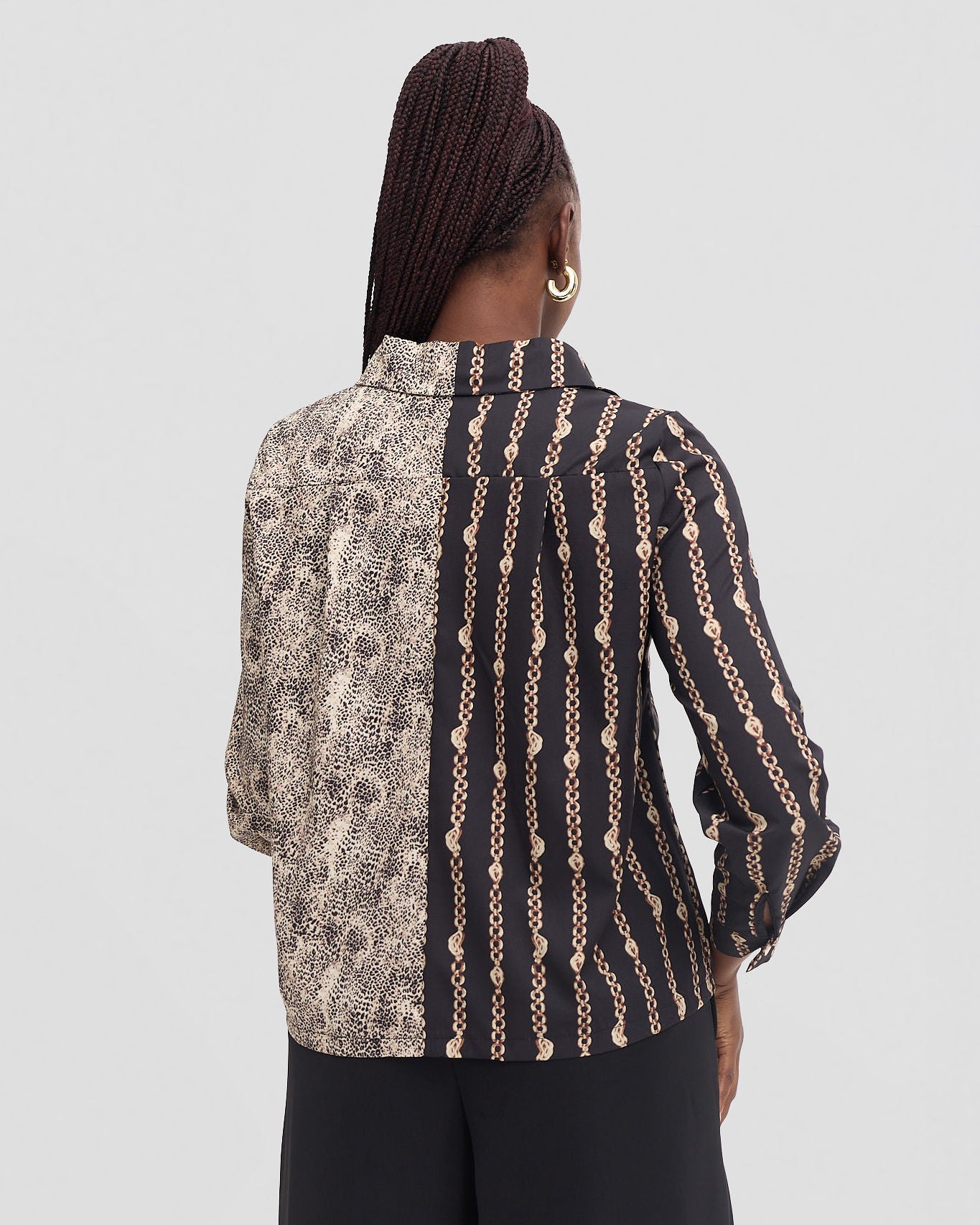 Animal print chiffon blouse